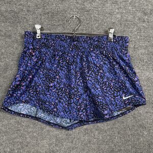 New Nike Womens Size Medium Brief Lined Training Shorts Purple Black HF4500-010